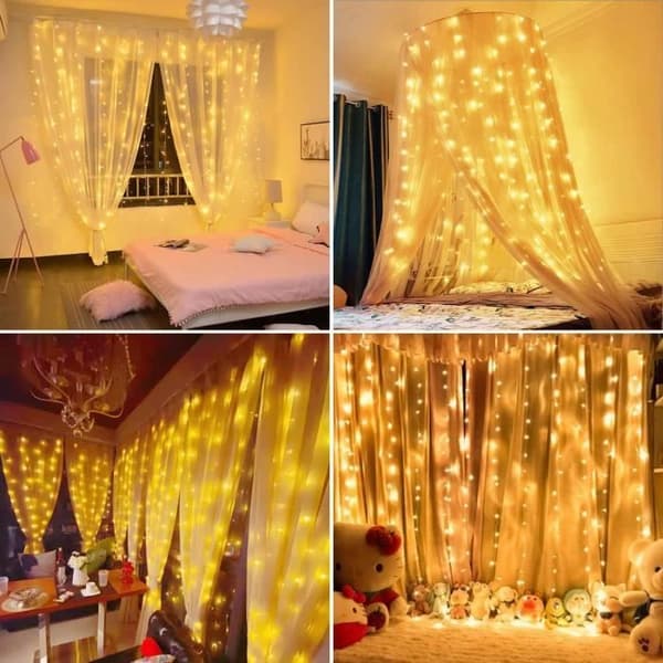 Ljusgirlang - Ej specificerad - 2.4M x 1.8M - 8 belysningslägen - USB dimbar - Vattentät IP65