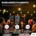 Miniatyrbild 2 av 5: OBOSOE 15M IP65 Vattentät Ljusslinga utomhus 15 S14 LED-Lampor – Dimmbar, med fjärrstyrning. Utebelysning för Terrass och Fest