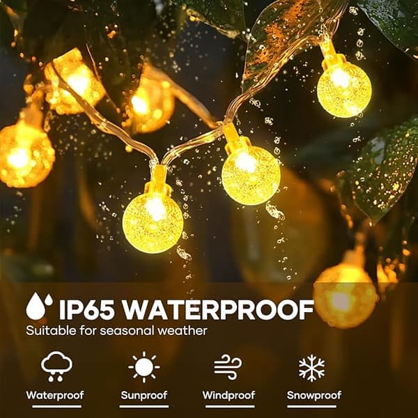 OBOSOE aurinkoenergialla toimivat ulkovalonauhat, IP65 vedenpitävä terassille ja juhliin, himmennettävä kaukosäätimellä