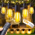 Miniatyrbillede 1 af 8: OBOSOE LED Udendørs Belysning 10 Meter Dæmpbar Vedhæng Fjernbetjening Vandtæt 10 Edison Pærer 3 Lystilstande Timer Til Have Altan Cafe
