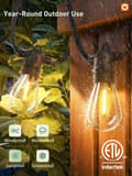 Miniatyrbild 6 av 8: OBOSOE LED Ljuskedja Utomhus 30 meter Dimmbar Vattentät Fjärrstyrd 30 Edison-glödlampor 3 Ljuslägen Timer Anslutningsbar Balkong Trädgård Café