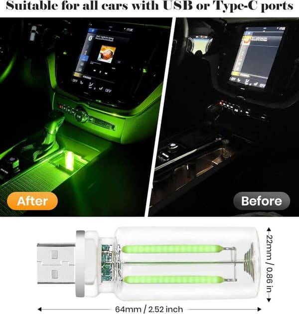 OBOSOE Retro USB Car City Light Touch LED yövalo makuuhuoneeseen Camping joulu (vihreä)