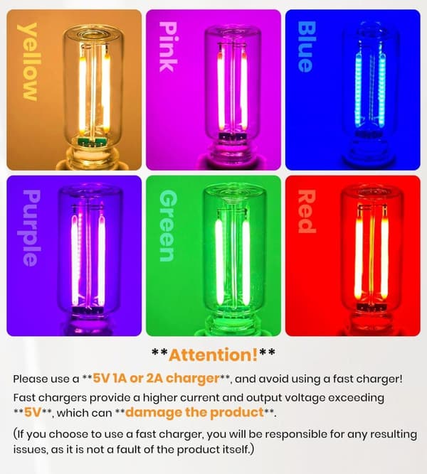 OBOSOE Retro USB Car City Light Touch LED yövalo makuuhuoneeseen Camping Joulu (violetti)