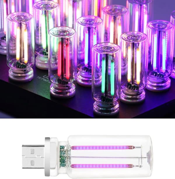 OBOSOE Retro USB Car City Light Touch LED yövalo makuuhuoneeseen Camping Joulu (violetti)