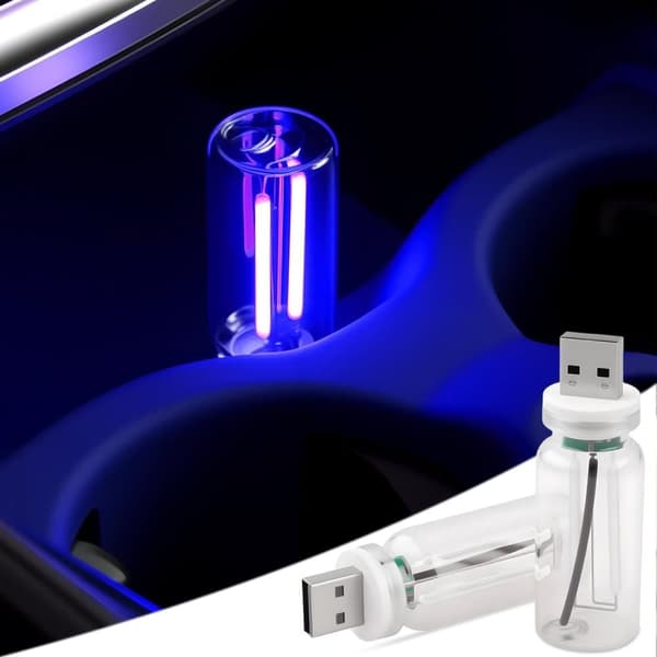 OBOSOE 2 st USB Bilbelysning Retro Touch Inredningslampor Mini Belysning (Blått)