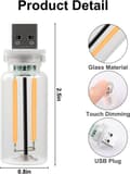 Pikkukuva 5 / 8: OBOSOE 2 kpl USB-autovalaistus Retro Touch sisävalot minivalaistus (vaaleanpunainen)