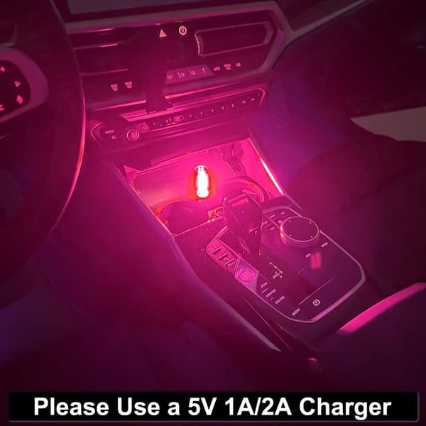 OBOSOE 2 kpl USB-autovalaistus Retro Touch sisävalot minivalaistus (vaaleanpunainen)