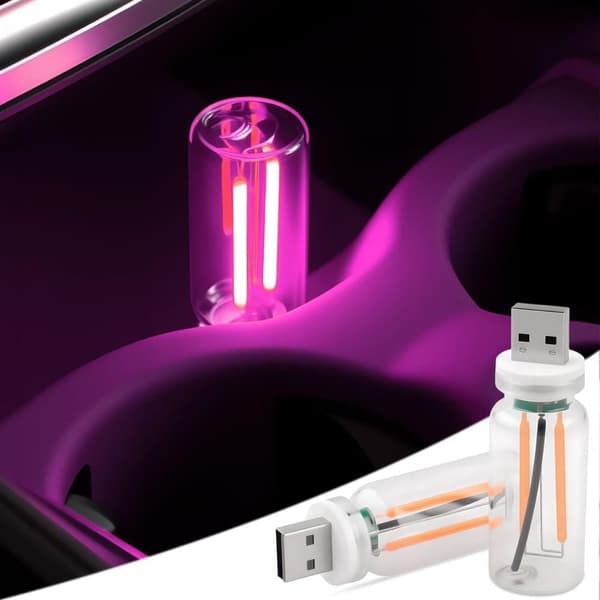 OBOSOE 2 kpl USB-autovalaistus Retro Touch sisävalot minivalaistus (violetti)