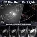Miniatyrbillede 3 af 8: obosoe 2 stk usb bil belysning retro touch indvendige lys mini belysning (hvid)