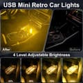 Miniatyrbild 3 av 8: OBOSOE 2 st USB Bilbelysning Retro Touch Inredningslampor Mini Belysning (Gult)