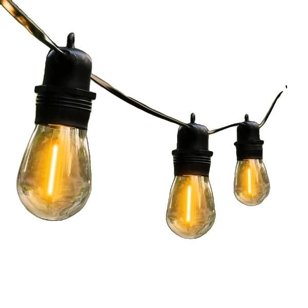 Utomhus Ljuslina, Bristfria Glödlampor, Vattentålig Design,EU-plugg, 48FT 15LED