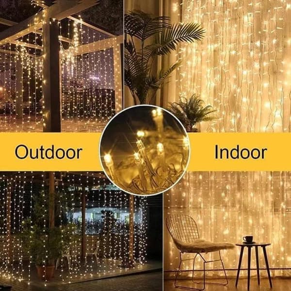 Bomclap 3×1/3×2/3×3M IP65 Vattentät Ljusslinga utomhus 100 /200/300LED-Lampor – Dimmbar, med fjärrstyrning. Utebelysning för Terrass och Fest