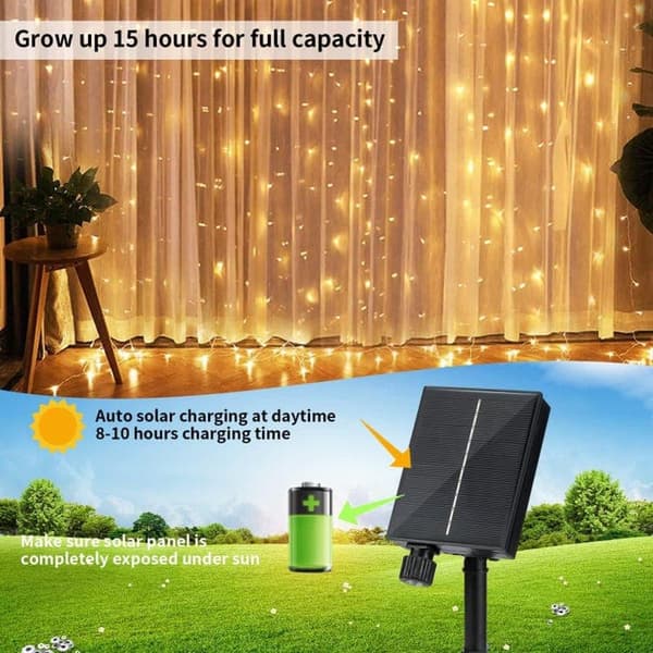 Bomclap 3×1/3×2/3×3M IP65 Vattentät Ljusslinga utomhus 100 /200/300LED-Lampor – Dimmbar, med fjärrstyrning. Utebelysning för Terrass och Fest