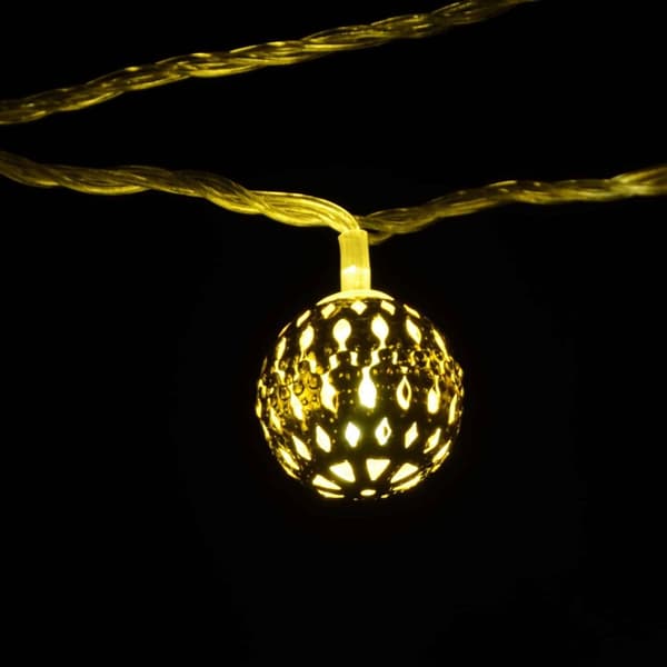 LED-ljuskedja med guldkulor, 3 meter
