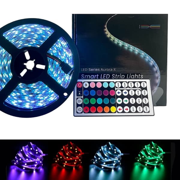 LED-ljuskedja 10 meter m/Bluetooth, musiksensor &amp; fjärrkontroll