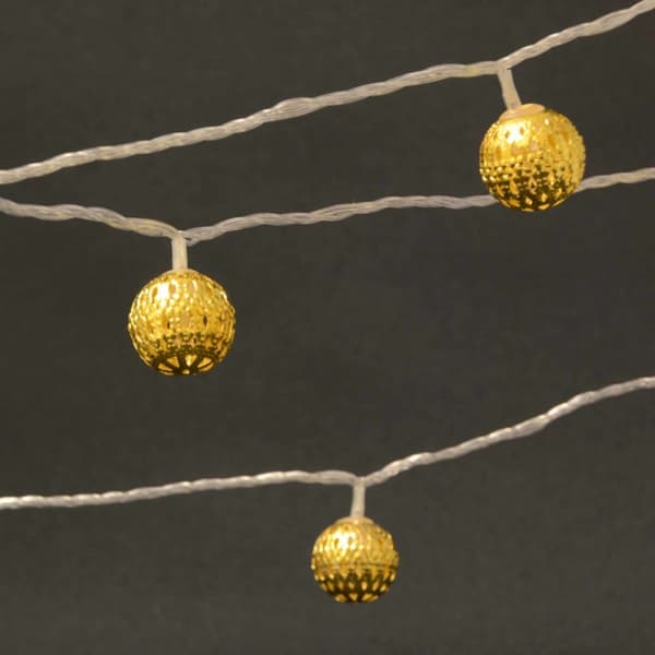 LED-ljuskedja med 20 kulor - guld (3 meter)
