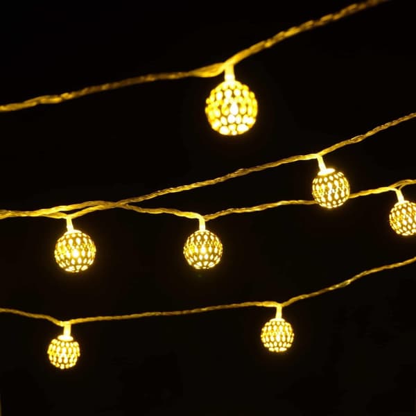LED-ljuskedja med 20 kulor - guld (3 meter)