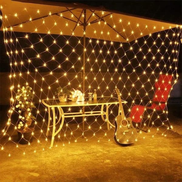Inomhus ljusslinga Bulinex LED-gardiner (240 LED) 3 m x 3 m, VARM VIT