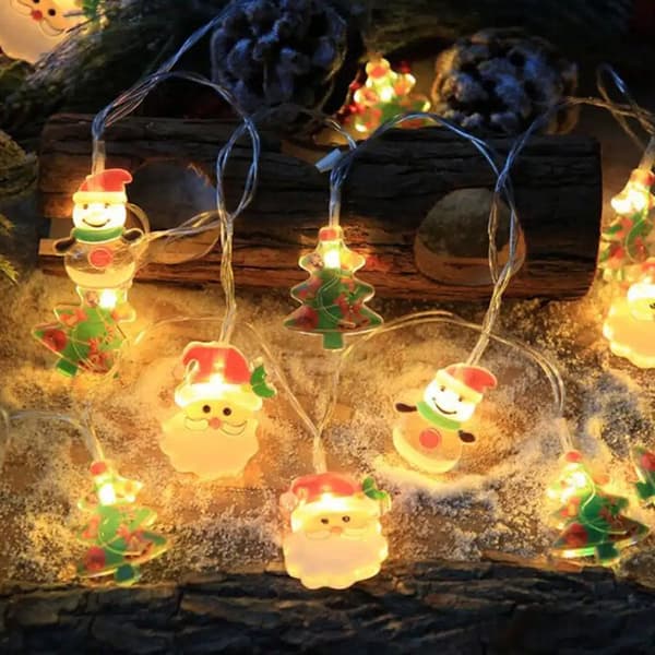 LED-ljusslinga 2 meter med Julgranar (10 st)