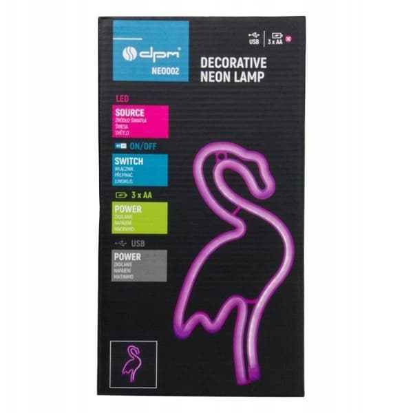 Inomhusbelysning Dpm Neon LED flamingo 15x28,5 cm
