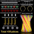 Miniatyrbild 3 av 6: "Fluorescerande Armband - 200 Fluostavar &amp; 230 Kopplingar Gör - Kan användas för att tillverka halsband, hårband, glasögon"