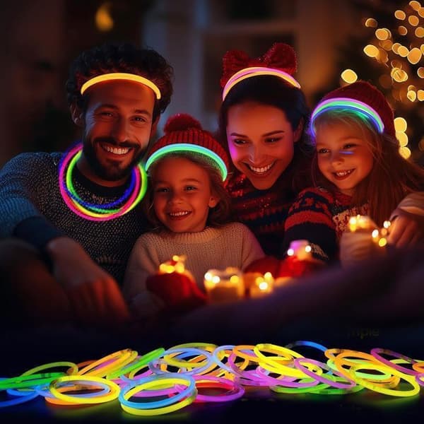 "Fluorescerande Armband - 200 Fluostavar &amp; 230 Kopplingar Gör - Kan användas för att tillverka halsband, hårband, glasögon"