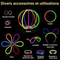 Miniatyrbild 2 av 6: "Fluorescerande Armband - 200 Fluostavar &amp; 230 Kopplingar Gör - Kan användas för att tillverka halsband, hårband, glasögon"