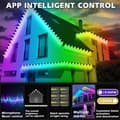 Miniatyrbillede 3 af 7: obosoe 15/30/45/60/90/150m rgb udendørs lysstreng, vandtæt smart loftslampe med app / fjernbetjening til hus og jul