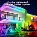 Miniatyrbillede 7 af 7: obosoe 15/30/45/60/90/150m rgb udendørs lysstreng, vandtæt smart loftslampe med app / fjernbetjening til hus og jul