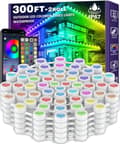 Miniatyrbillede 1 af 7: obosoe 15/30/45/60/90/150m rgb udendørs lysstreng, vandtæt smart loftslampe med app / fjernbetjening til hus og jul