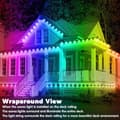Miniatyrbild 3 av 7: OBOSOE 15/30/45/60/90/150M RGB ljusslinga utomhus, vattentät smart takbelysning med app/fjärrkontroll för hus & jul