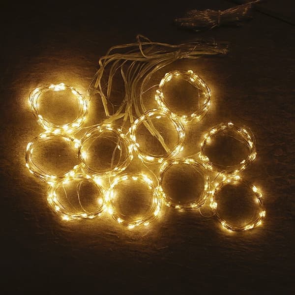OBOSOE USB-drivna gardinljus LED – 8 lägen, solcellsladdning, vattentäta festljus