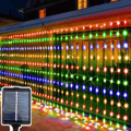Miniatyrbild 1 av 7: OBOSOE USB-drivna gardinljus LED – 8 lägen, solcellsladdning, vattentäta festljus