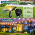 Miniatyrbillede 4 af 7: 30m solcelle streng lys udendørs, 30 + 2 S14 LED lys, IP65 vandtæt med 3 lysstyrketilstande til have og fest