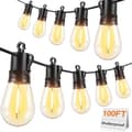Miniatyrbillede 1 af 7: 30m solcelle streng lys udendørs, 30 + 2 S14 LED lys, IP65 vandtæt med 3 lysstyrketilstande til have og fest