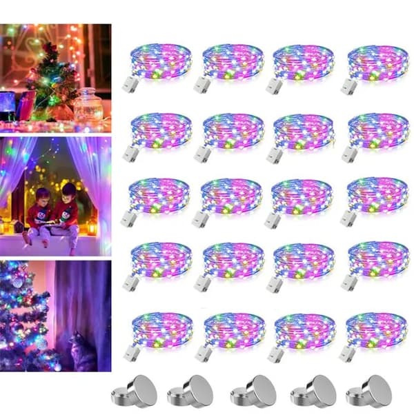 Lollanda 30 LED Ljusslinga 3 m, Dekorativa Ljus – batteridriven, Varmvit/Flerfärgad, Vattentät, 12/20-pack