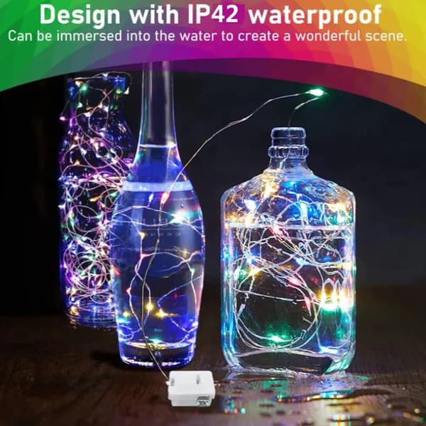 Lollanda 30 LED Ljusslinga 3 m, Dekorativa Ljus – batteridriven, Varmvit/Flerfärgad, Vattentät, 12/20-pack
