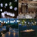 Miniatyrbild 5 av 5: Lollanda Ljusslinga utomhus, Solcellsbelysning 11 m – 60 LED Kristallkulor, IP65 Vattentät, 8 Lägen, för Terrass och Fest