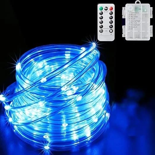 Lollanda Outdoor String Light 50 LED, paristokäyttöinen valonauha 5 m, IP67 vedenpitävä, kaukosäädin, 8 tilaa, terassille ja juhliin