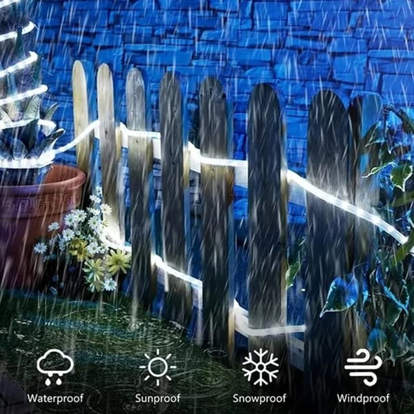 Lollanda Outdoor String Light 50 LED, paristokäyttöinen valonauha 5 m, IP67 vedenpitävä, kaukosäädin, 8 tilaa, terassille ja juhliin