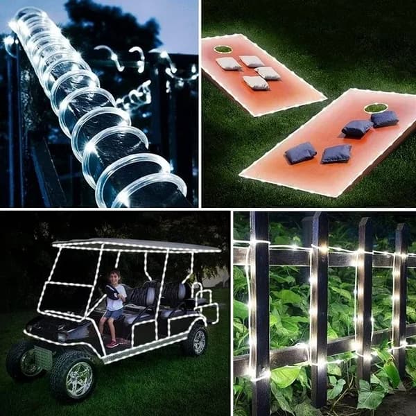 Lollanda Outdoor String Light 50 LED, paristokäyttöinen valonauha 5 m, IP67 vedenpitävä, kaukosäädin, 8 tilaa, terassille ja juhliin