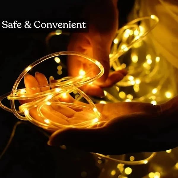 Lollanda Outdoor String Light 50 LED, paristokäyttöinen valonauha 5 m, IP67 vedenpitävä, kaukosäädin, 8 tilaa, terassille ja juhliin