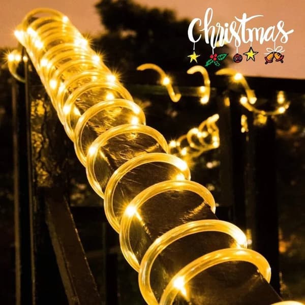 Lollanda Outdoor String Light 50 LED, paristokäyttöinen valonauha 5 m, IP67 vedenpitävä, kaukosäädin, 8 tilaa, terassille ja juhliin