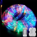 Pikkukuva 1 / 5: Lollanda Outdoor String Light 50 LED, paristokäyttöinen valonauha 5 m, IP67 vedenpitävä, kaukosäädin, 8 tilaa, terassille ja juhliin