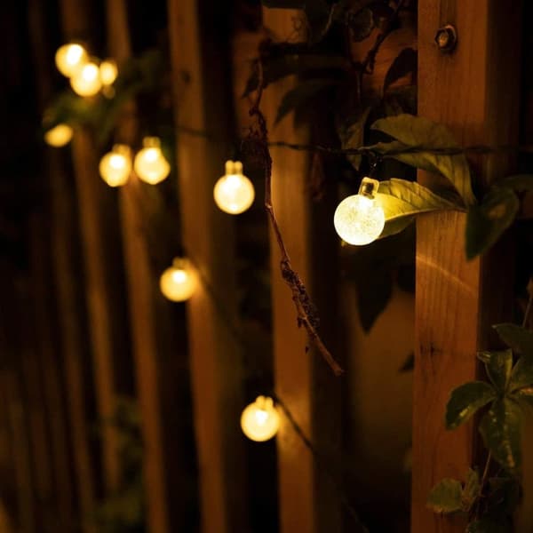 Lollanda Ljusslinga utomhus, ellsbelysning 22 m – 200 LED, Solcellsbelysning - IP65 Vattentät, 8 Lägen, för trädgård, camping och fester