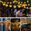 Miniatyrbild 8 av 9: Lollanda Ljusslinga utomhus, ellsbelysning 22 m – 200 LED, Solcellsbelysning - IP65 Vattentät, 8 Lägen, för trädgård, camping och fester