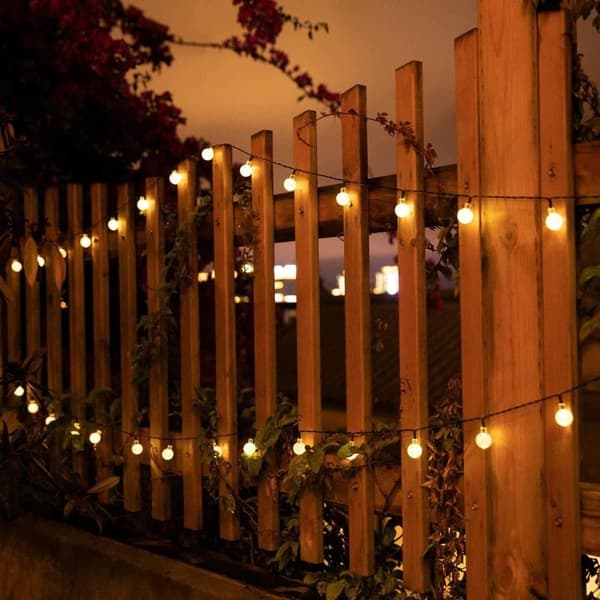 Lollanda Ljusslinga utomhus, ellsbelysning 22 m – 200 LED, Solcellsbelysning - IP65 Vattentät, 8 Lägen, för trädgård, camping och fester