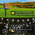 Miniatyrbild 4 av 8: Lollanda Ljusslinga utomhus, ellsbelysning 22 m – 200 LED, Solcellsbelysning - IP65 Vattentät, 8 Lägen, för trädgård, camping och fester