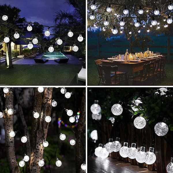 Lollanda Ljusslinga utomhus, ellsbelysning 22 m – 200 LED, Solcellsbelysning - IP65 Vattentät, 8 Lägen, för trädgård, camping och fester