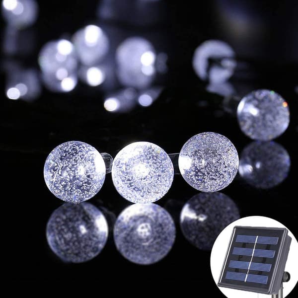 Lollanda Ljusslinga utomhus, ellsbelysning 22 m – 200 LED, Solcellsbelysning - IP65 Vattentät, 8 Lägen, för trädgård, camping och fester